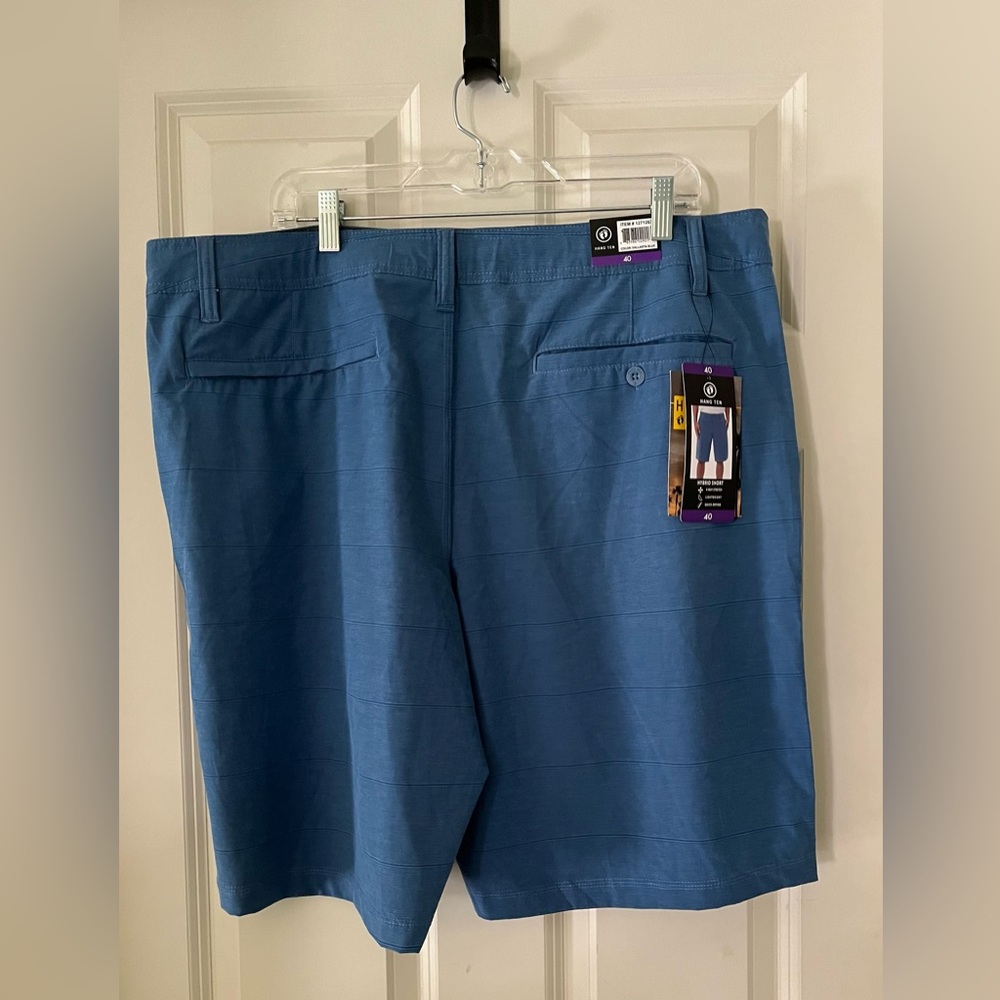 Men’s NWT Hang Ten Vallarta Blue Hybrid Short quick dry lightweight stretch 40